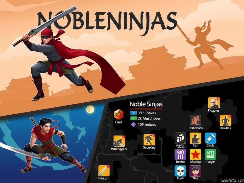 Noble Ninjas game banner showing characters in action