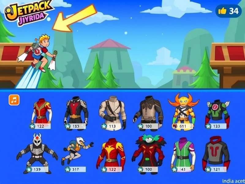 Various jetpacks and costumes available in Jetpack Joyride India
