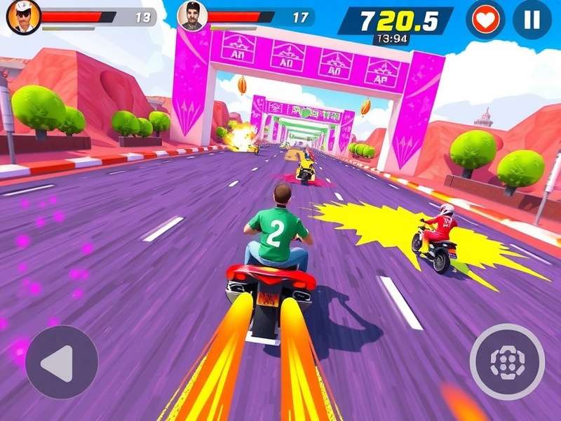 Holi Speed Legend Colorful Racing Action Holi Speed Legend gameplay screenshot showing colorful racing action