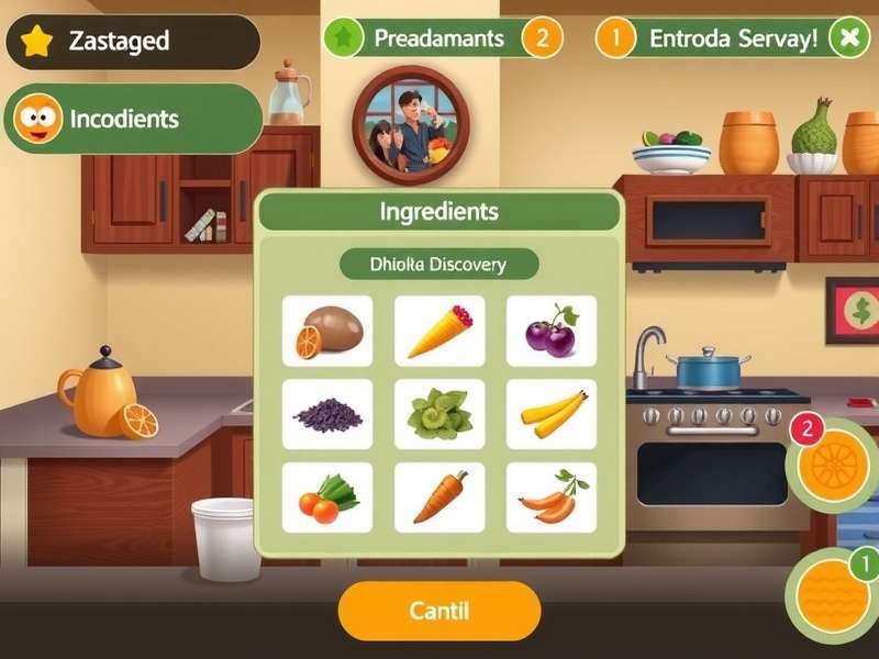 Dhokla Discovery Virtual Kitchen Interface Dhokla Discovery gameplay interface showing virtual kitchen