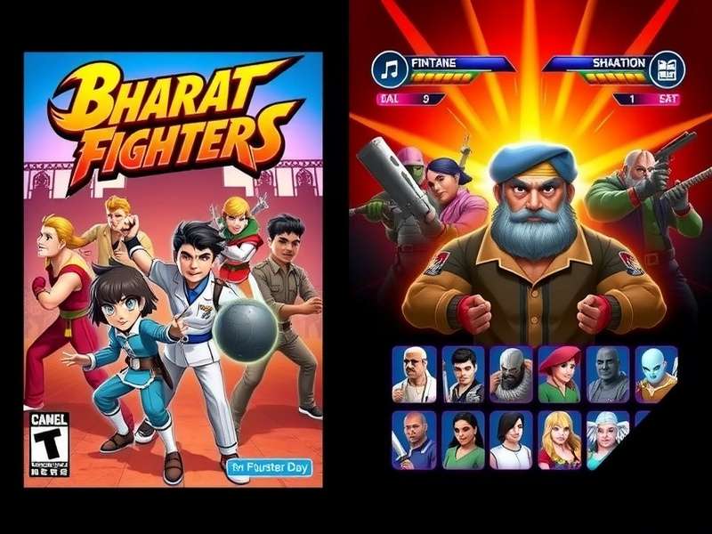 Bharat Fighters - Character Selection Bharat Fighters character selection screen showing diverse roster of fighters