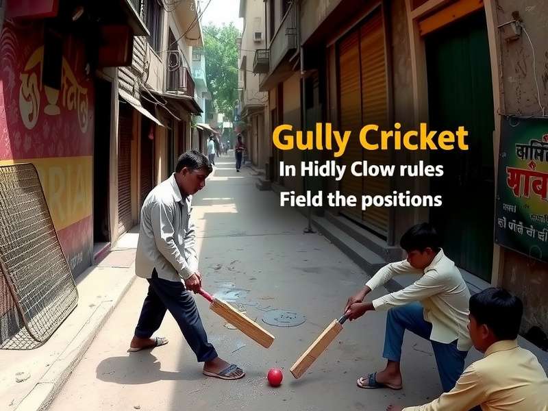 Children playing Gully Cricket in narrow street