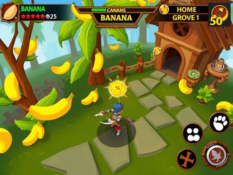 Banana Grove Management Banana grove management interface in Banana Arcane Warrior