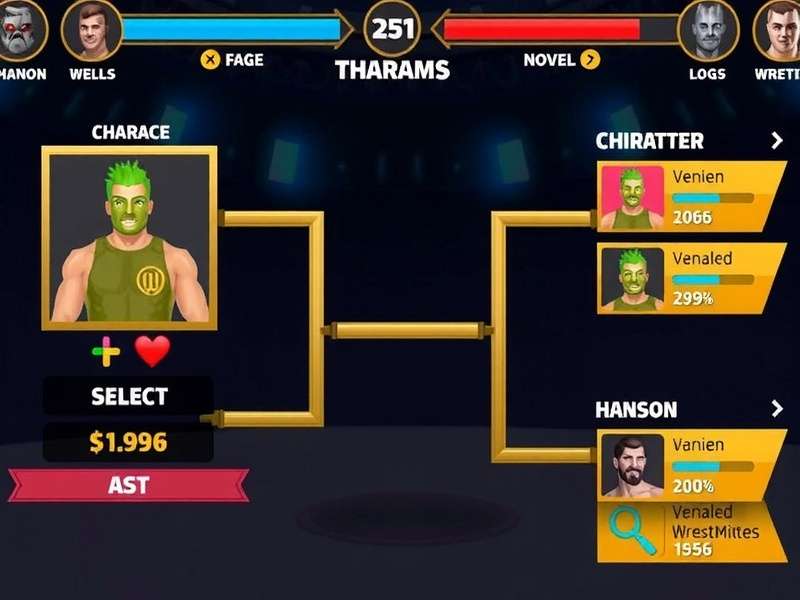 Wrestling Warriors Glory character selection screen