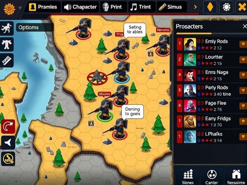 Gains Garrison Guard gameplay screenshot showing strategic map