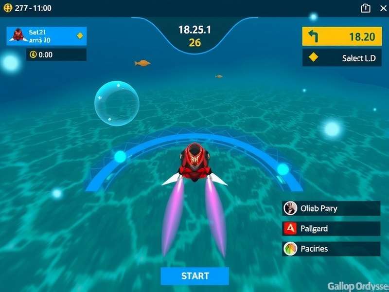 Gallop Pro Ocean Odyssey gameplay screenshot showing underwater racing