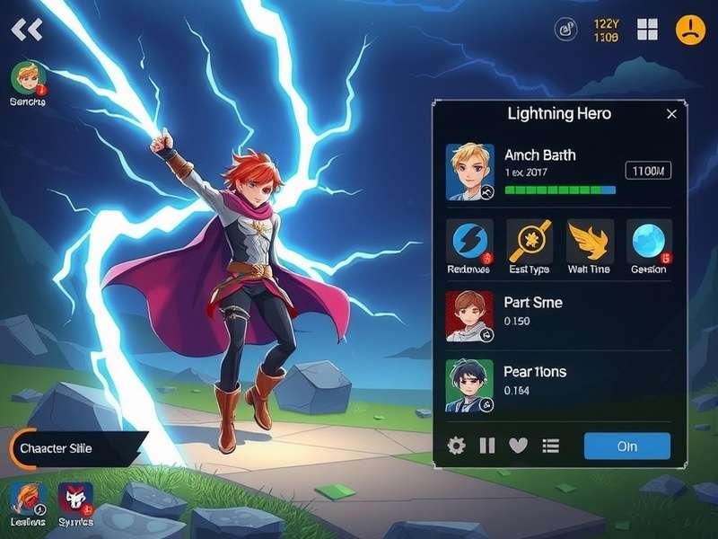 Lightning Hero gameplay screenshot showing character using lightning powers