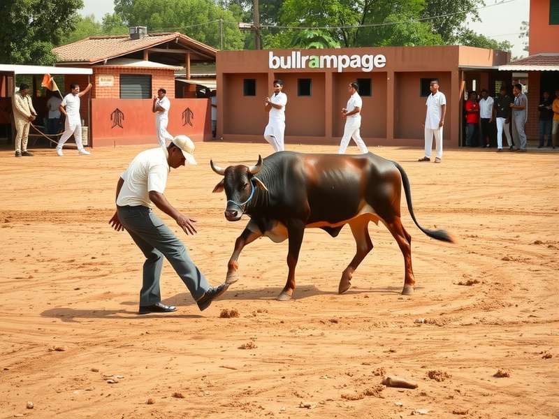 Bull Rampage competition arena setup