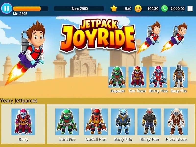 Collection of various jetpacks and costumes in Jetpack Joyride India