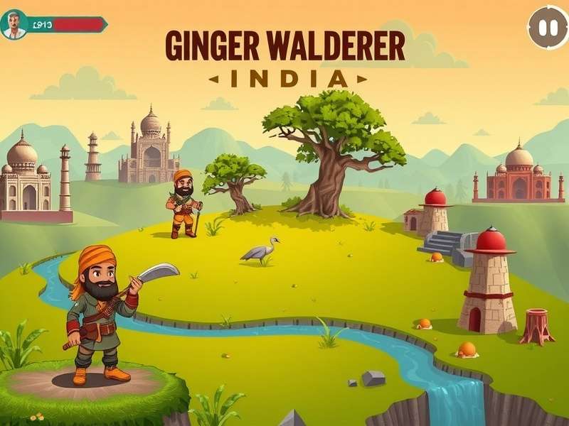 Various locations in Ginger Wanderer India game world