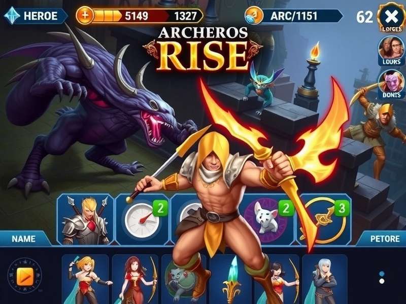 Archero Legends Rise heroes collection showing different character options