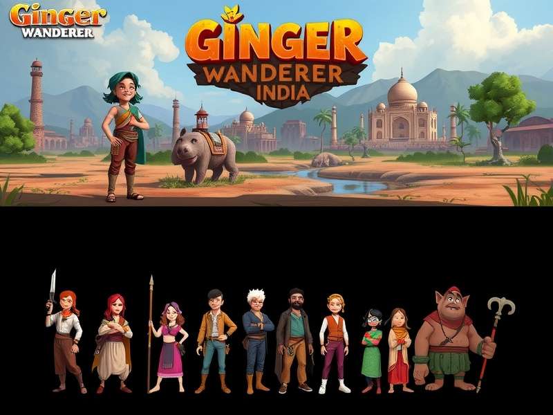 Character lineup from Ginger Wanderer India showing diverse cast