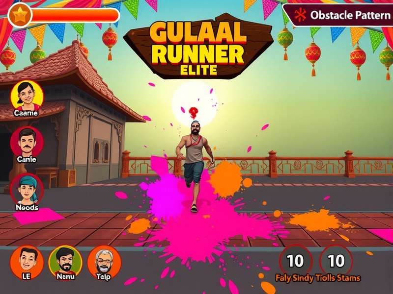 Gulaal Runner Elite character selection screen showing diverse Indian characters